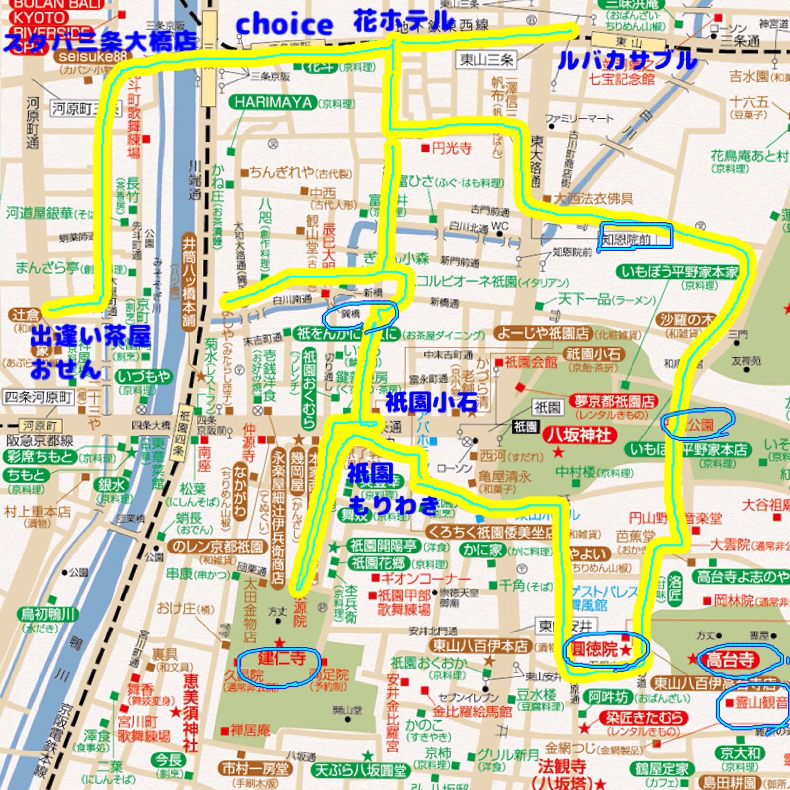 京都祇園ゾーンマップ