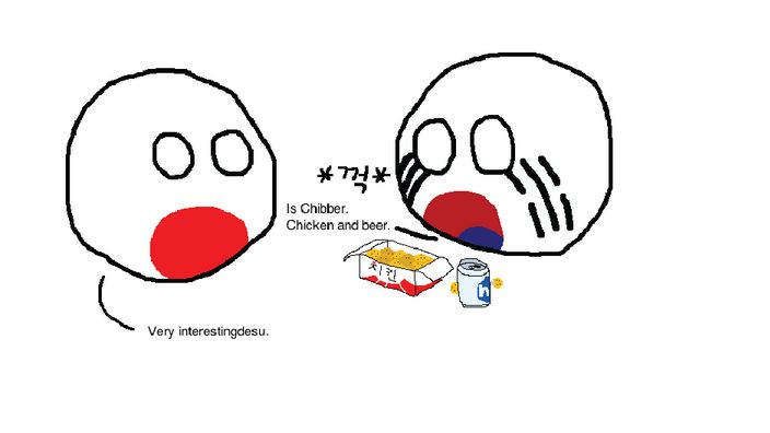 韓国と日本が一緒にチキン食べるよ (4)