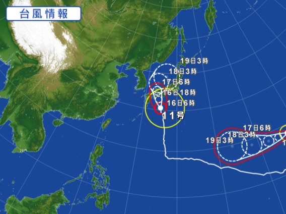 日本広域　台風進路図