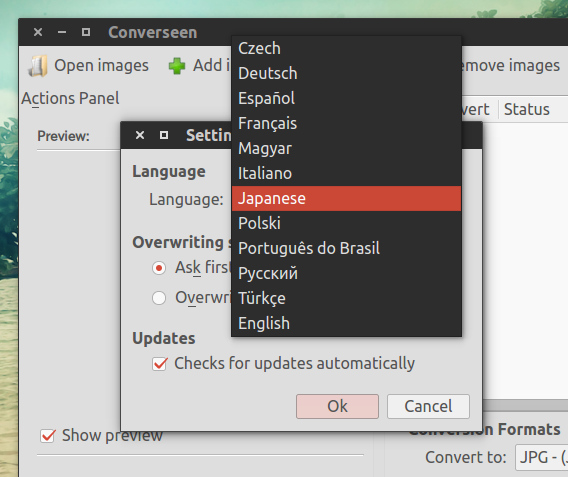 Converseen 0.9.2 Ubuntu 日本語化