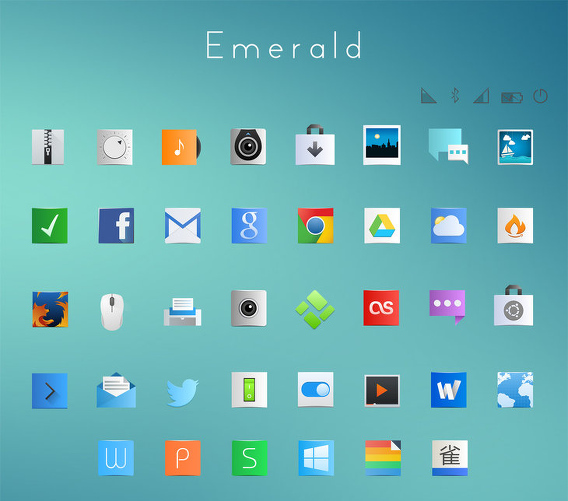 Emerald-icons-theme Ubuntu アイコンテーマ