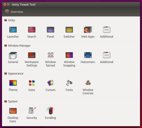 Ubuntu 15.04 Unity Tweak Tool